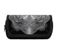 FekiLoot Black And White Geometric Shape Art Pencil Case Office Pencil Box Large Capacity Pencil Box Pouch Holder Double Zipper Pencil Case Use to Organize Desktop And Plan Space Home Office