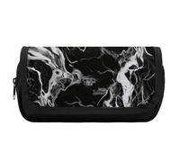 FekiLoot Black And White Marble Pencil Case Portable Zipper Large Capacity Pencil Bag Handheld Multi Function Portable Pencil Pouch Organizer for Family Office Supplies