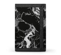 FekiLoot Black And White Marble Wallets Exquisite Trifold Wallet Front Pocket Wallet with Zipper Keychain Coin Purse Credit Card Holder for Adult