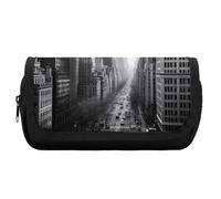 FekiLoot Black And White New York Pencil Case Portable Zipper Large Capacity Pencil Bag Handheld Multi Function Portable Pencil Pouch Organizer for Family Office Supplies