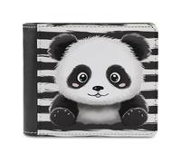 FekiLoot Black And White Panda Wallet Large Capacity Slim Bifold Wallet with Multiple Card Slots PU Leather Men Purse