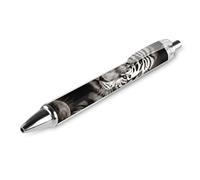 FekiLoot Black And White Tiger Ballpoint Pens Retractable Black Ink Ballpoint Pens 0.5mm Medium Point Smooth Writing Pattern Pen with Super Soft Grip Cute Work Supplies for Men Women 1 PCS