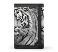FekiLoot Black And White Tiger Wallet Slim Trifold Wallets with Multiple Card Slots Credit Card Holder Pocket Coin Purse
