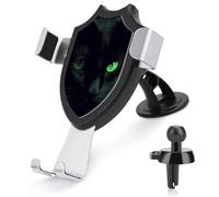 FekiLoot Black Cat Green Eyes Car Phone Holder Mount Strongest Suction & Clip Cell Phone Mount for Dashboard Windshield Vent Fits 4-6" Phones (Straight Vent Only)