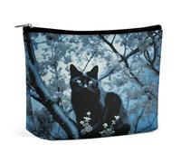 FekiLoot Black Cat on Tree Toiletry Bag Travel Cosmetic Bag with Zipper Personalized Makeup Pouch Makeup Pouch for Women for Use in Daily Life Travel Other Occasions