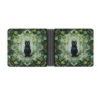 FekiLoot Black Cat Wallet Slim PU Bifold Design Wallet with Multiple Card Slots Wallets Extra Capacity Pocket Wallets