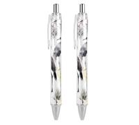 FekiLoot Black Crane Ballpoint Pens Retractable Black Ink Ballpoint Pens 0.5mm Medium Point Smooth Writing Pattern Pen with Super Soft Grip Cute Work Supplies for Men Women 2 PCS
