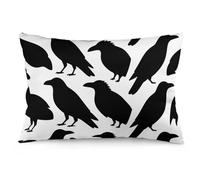 FekiLoot Black Crow Silhouette Throw Pillow Covers 12 "x20 Decorative Couch Pillow Covers with Hidden Zipper Soft Plush Pillowcase Lumbar Pillows Cover for Living Room Couch Bed Home Decor