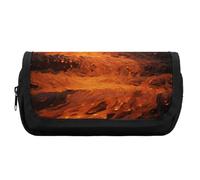 FekiLoot Black Flame Pencil Case Office Pencil Box Large Capacity Pencil Box Pouch Holder Double Zipper Pencil Case Use to Organize Desktop And Plan Space Home Office