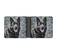 FekiLoot Black German Shepherd Dog Wallet Slim Leather Bifold Wallet Extra Capacity Wallets with Multiple Card Slots Men Billfold