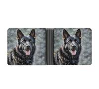 FekiLoot Black German Shepherd Dog Wallet Slim PU Bifold Design Wallet with Multiple Card Slots Wallets Extra Capacity Pocket Wallets