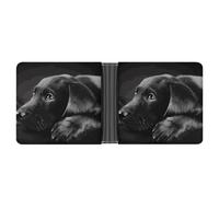 FekiLoot Black Labrador Puppy Wallet Slim PU Bifold Design Wallet with Multiple Card Slots Wallets Extra Capacity Pocket Wallets