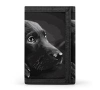 FekiLoot Black Labrador Puppy Wallet Slim Trifold Wallets with Multiple Card Slots Credit Card Holder Pocket Coin Purse