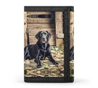 FekiLoot Black Labrador Wallet Men's Trifold Wallet Extra Capacity Credit Card Holder Cards Purse Front Pocket