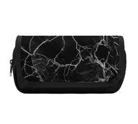FekiLoot Black Marble Pencil Case Office Pencil Box Large Capacity Pencil Box Pouch Holder Double Zipper Pencil Case Use to Organize Desktop And Plan Space Home Office
