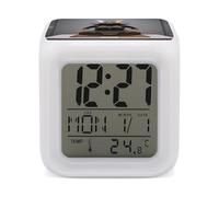 FekiLoot Black Samurai Armor Alarm Clock Night Light Alarms for Bedroom Smart Digital Alarm Clock LED Display Clocks with 7 Colorful Ambient Lights Sleep Timer for Heavy Sleepers Simple Operation