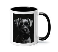FekiLoot Black Schnauzer Dog Coffee Mug 12oz Ceramic Coffee Cup with Handle Novelty Color Mugs Tea Cup for Home, Office & Cafe Use, Microwave & Dishwasher Safe