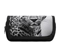 FekiLoot Black White Leopard Animal Pencil Case Office Pencil Box Large Capacity Pencil Box Pouch Holder Double Zipper Pencil Case Use to Organize Desktop And Plan Space Home Office