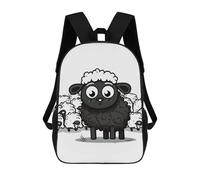 FekiLoot Black White Sheep Backpack Laptop Computer Bag Large Travel Backpack Custom Print Bookbag Work Casual Daypack