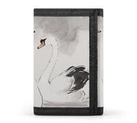 FekiLoot Black White Swans Slim Wallet Trifold Wallet Credit Card Holder Wallets Stylish Money Clip for Men Women