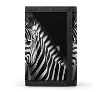 FekiLoot Black & White Zebra Wallet Compact Blocking Trifold Wallets with Zipper Minimalist Purse Wallet Credit Card Holder