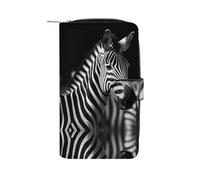 FekiLoot Black & White Zebra Wallet for Men Women Large Capacity Purse Clutch Bag Handbag Checkbook Cash Credit Cards