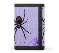 FekiLoot Black Widow on Purple Vine Slim Wallet Trifold Wallet Credit Card Holder Wallets Stylish Money Clip for Men Women