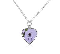 FekiLoot Black Widow on Purple Vine Urn Necklaces for Ashes Personalized Human Pet Cremation Jewelry Keepsake Locket Heart Pendant with Filling Kit Memorial Gift for Dog Cat Lover Women Men