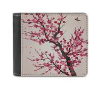 FekiLoot Blooming Cherry Tree PU Leather Wallet Bifold Wallet Front Pocket Wallets Fashion Purse Slim Billfold Credit Card Holder