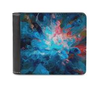 FekiLoot Blue Aesthetic Color Splash Wallet Fashionable Slim Leather Wallet with Multiple Card Slots And Hidden Compartments Wallets