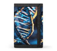 FekiLoot Blue And Black DNA Wallet for Men Slim Minimalist Trifold Wallet with ID Window And Credit Card Holder