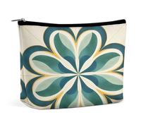 FekiLoot Blue And Brown Toiletry Bag Travel Cosmetic Bag with Zipper Personalized Makeup Pouch Makeup Pouch for Women for Use in Daily Life Travel Other Occasions