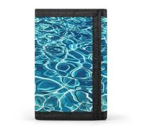 FekiLoot Blue Aqua Pool Water Trifold Wallet Slim Credit Card Holder Stylish Trifold Billfold Minimalist Front Pocket Friendly Purses
