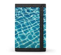 FekiLoot Blue Aqua Pool Water Wallet Portable Tri Fold Wallet with Zipper Coin Purse for Women Credit Car