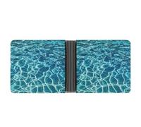 FekiLoot Blue Aqua Pool Water Wallet Slim PU Bifold Design Wallet with Multiple Card Slots Wallets Extra Capacity Pocket Wallets