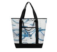 FekiLoot Blue Bicycle Shopping Bag Tote Bag Reusable Grocery Bags