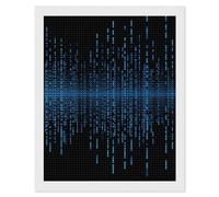 FekiLoot Blue Binary Matrix Diamond Art Kits for Adults, 5D Aurora Diamond Painting Kits for Beginners DIY Full Drill Dots Gem Art Paint Crafts for Home Wall Decor 16"x20"