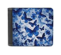 FekiLoot Blue Butterflies Wallet Fashionable Slim Leather Wallet with Multiple Card Slots And Hidden Compartments Wallets