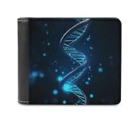 FekiLoot Blue DNA Structure Wallet Fashionable Slim Leather Wallet with Multiple Card Slots And Hidden Compartments Wallets