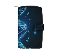 FekiLoot Blue DNA Structure Wallet for Men Women Large Capacity Purse Clutch Bag Handbag Checkbook Cash Credit Cards