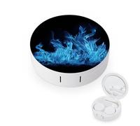FekiLoot Blue Flame Contact Lens Cases, Cute Contact Lenses Lens Box Set Outdoor Mini Contact Lens Soak Storage Kit with Mirror Daily Vision Care And Outdoor Use