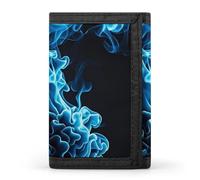 FekiLoot Blue Flame Wallet Men's Trifold Wallet Extra Capacity Credit Card Holder Cards Purse Front Pocket