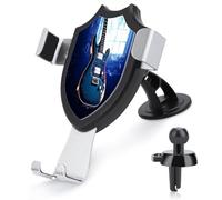 FekiLoot Blue Guitar Car Phone Holder,Adjustable Easy Clamp Car Phone Mount for Your Cars Models with Dashboard Vent,Phone Holders for Your Car with Metal Hook Clip