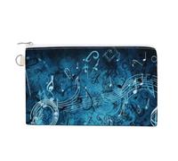 FekiLoot Blue Musical Notes Coin Purse,Travel Portable Keychain Wallet Canvas Coin Wallets Mini Zipper Tool Bag Lightweight Change Purse