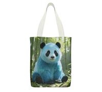 FekiLoot Blue-panda Tote Bag Fashion Shopping Bag with Inner Pocket Exquisite Canvas Handbag Double Sided Print Shoulder Container Lightweight Reusable Grocery Pocket for Women Cute Shopper Tote