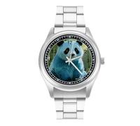 FekiLoot Blue-Panda Watch Minimalist Alloy Steel Chronometer for Men Women, Sl nalog Stainless Steel Wristwatch for Business Professionals Daily Gift Stainless Steel Watches