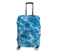 FekiLoot Blue Water Ripples Travel Luggage Cover Anti-Scratch Suitcase Cover Elastic Luggage Protector Fits 19-28 Inch Case, white, M, Stylish