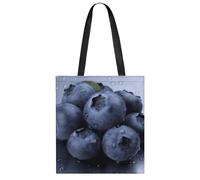 FekiLoot Blueberry Water Droplets Shopping Bag Foldable, Multipurpose Shoulder Bag, Reusable Grocery Bag Holder with Long Shoulder Strap, Waterproof Tote Bags for Work, Beach, Travel