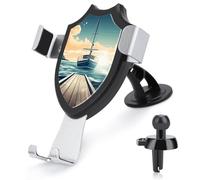 FekiLoot Boat Seascape Theme Car Phone Holder Mount Strongest Suction & Clip Cell Phone Mount for Dashboard Windshield Vent Fits 4-6" Phones (Straight Vent Only)
