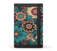FekiLoot Bohemian Flower Wallet for Men Slim Minimalist Trifold Wallet with ID Window And Credit Card Holder